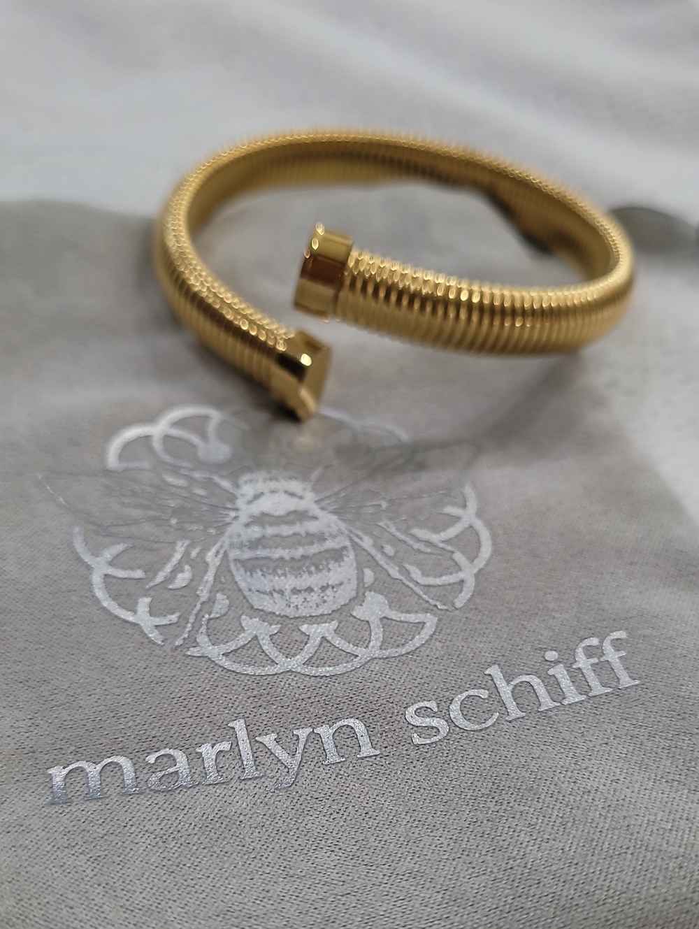 Marlyn Schiff Polished Gold Coil Open-Ended Cuff Bracelet